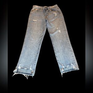 Pistola distressed light wash jeans, ladies size 25 disstressed at hem